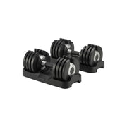Soporte ajustable para mancuernas con almacenamiento