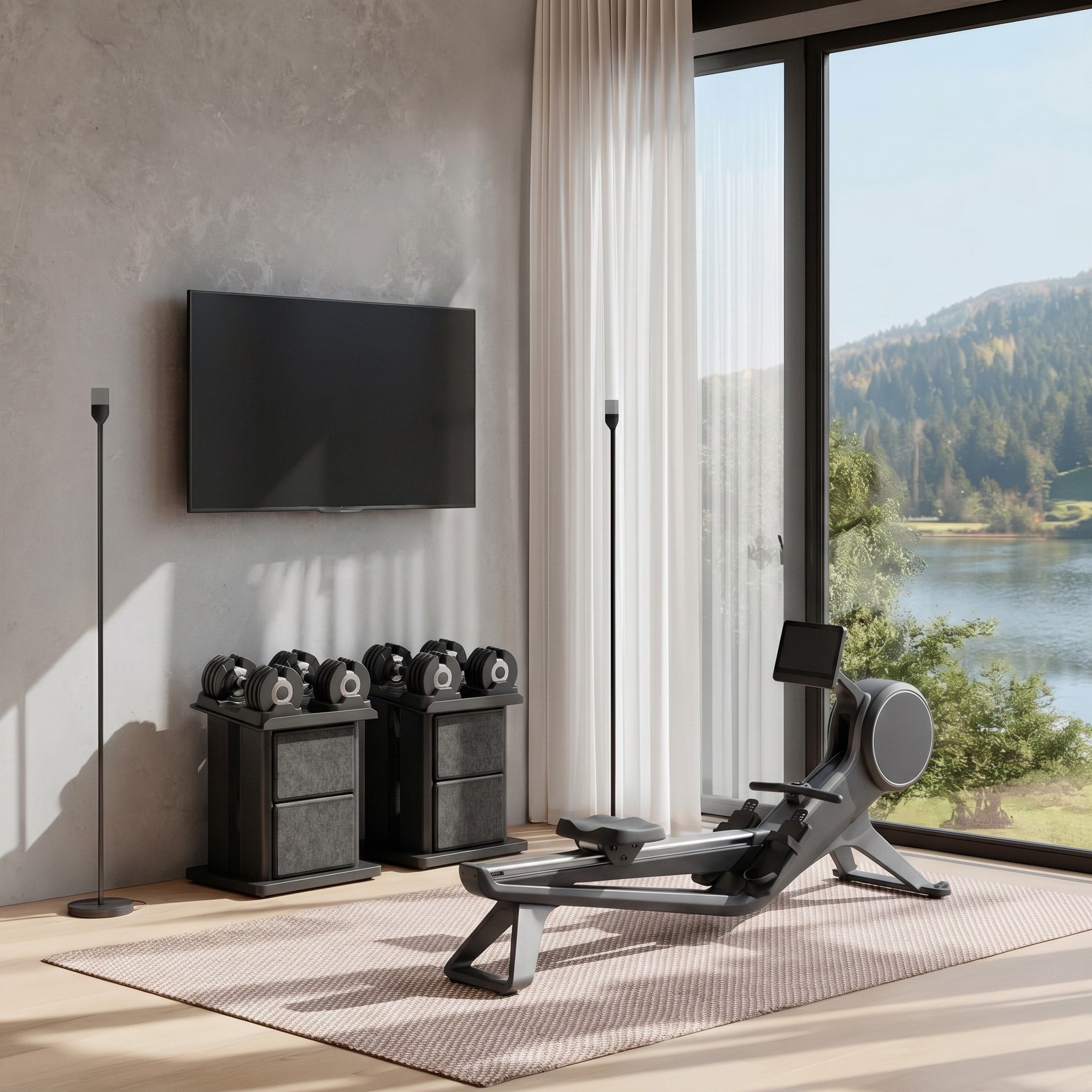 Adjustable Dumbbell Stand with Storage